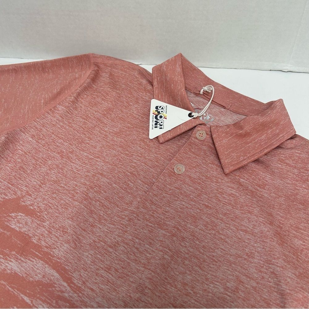 Marine Layer NWT Weekend Sport Jacquard Active Polo Beach Scene Pink Marge M/L‎